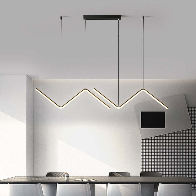 Wavy LED Pendant Light | Louise Modern Linear Fixture