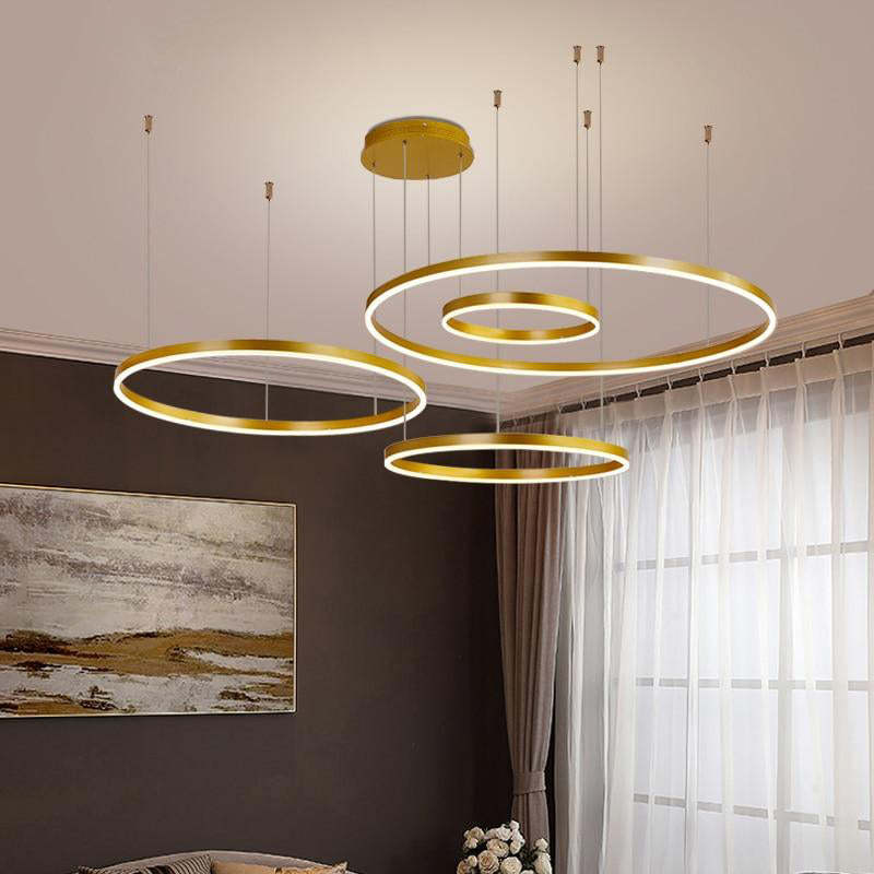 Arisha Modern LED Pendant Light - Gold Circle Lighting Arisha Modern Pendant Light Tir-Circle Metal