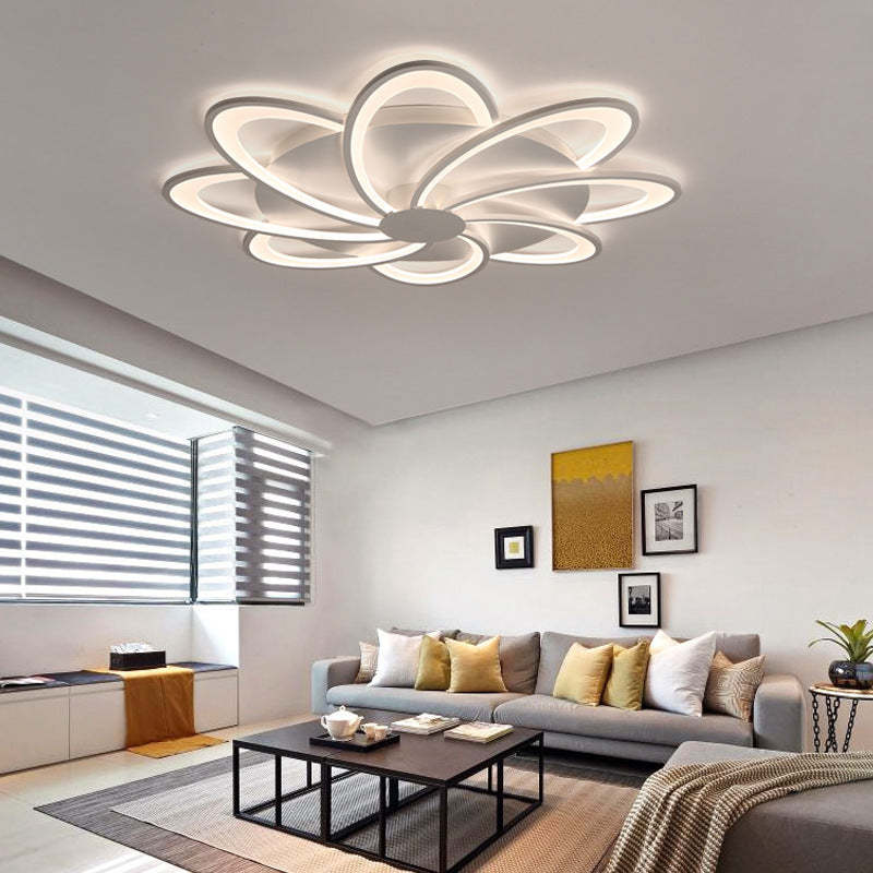 Modern living room with Hana Flower Ceiling Light