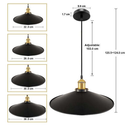 Alessio pendant light dimensions, industrial metal lighting.