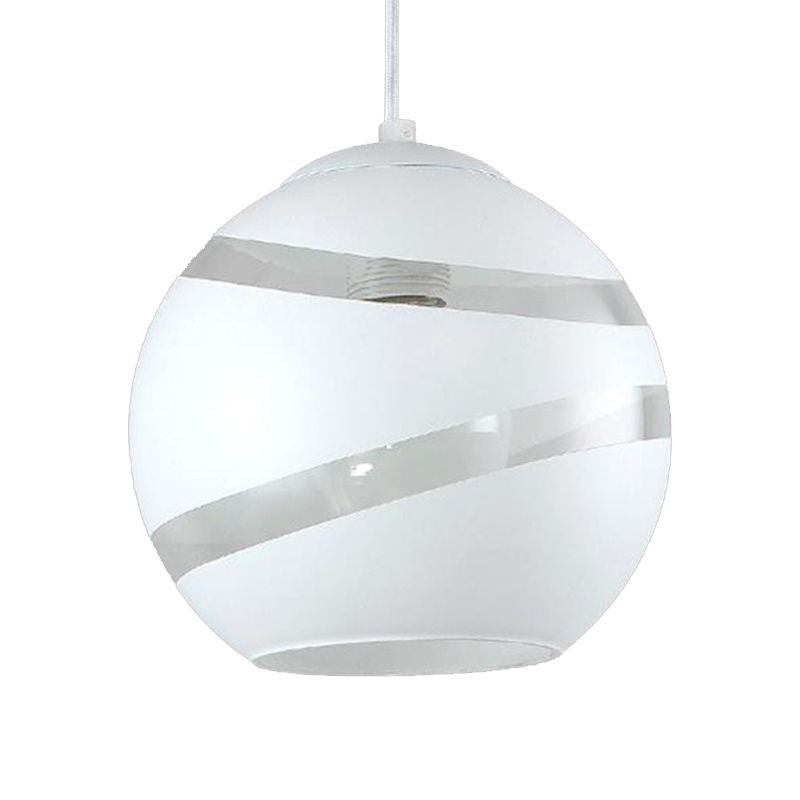 White Valentina Globe Pendant Light - Art Deco Style