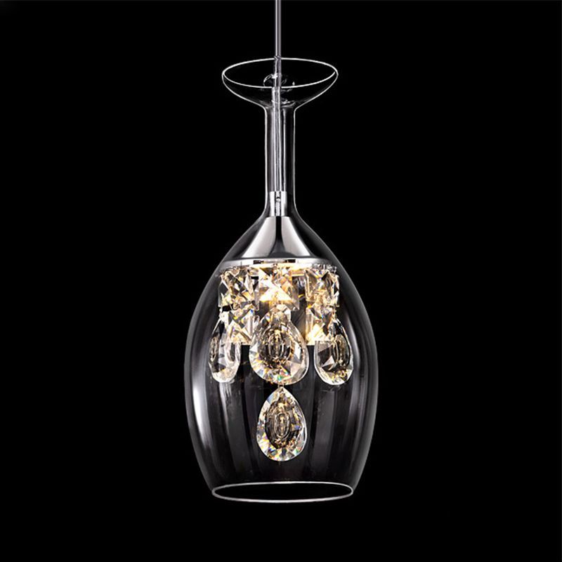 Modern crystal pendant light, wine glass design