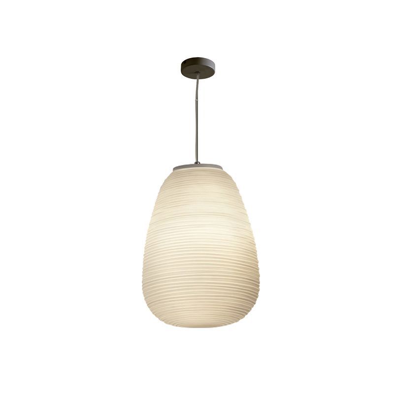 White pebble-shaped pendant light, Lassola