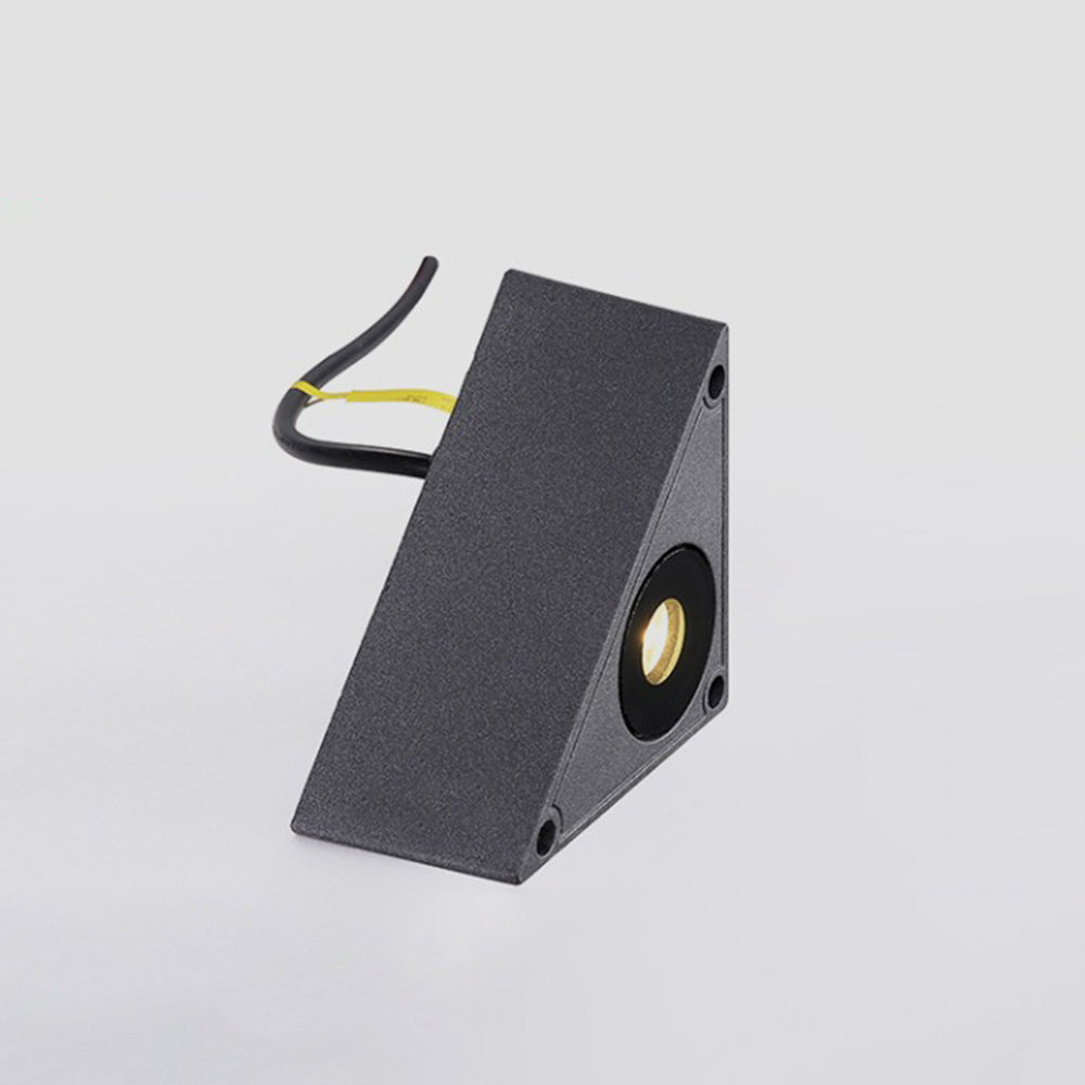 Orr Modern Triangle Step Light detail, black metal finish