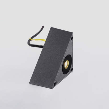 Orr Modern Triangle Step Light detail, black metal finish