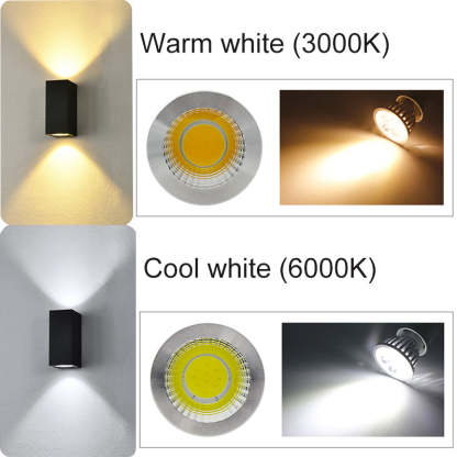 Orr LED outdoor wall lamp light color: warm vs cool.