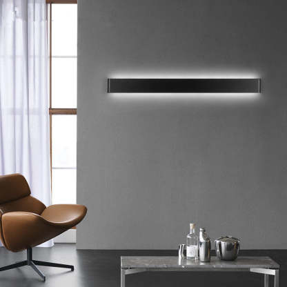 Modern black wall lamp in minimalist interior design