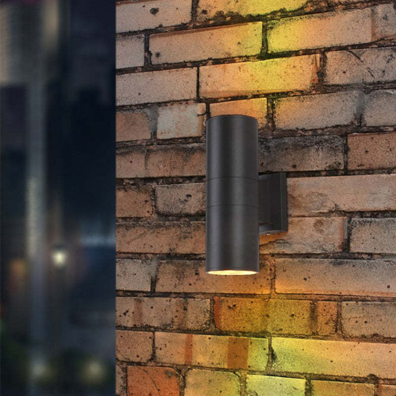 Orr double-headed outdoor wall lamp on brick wall