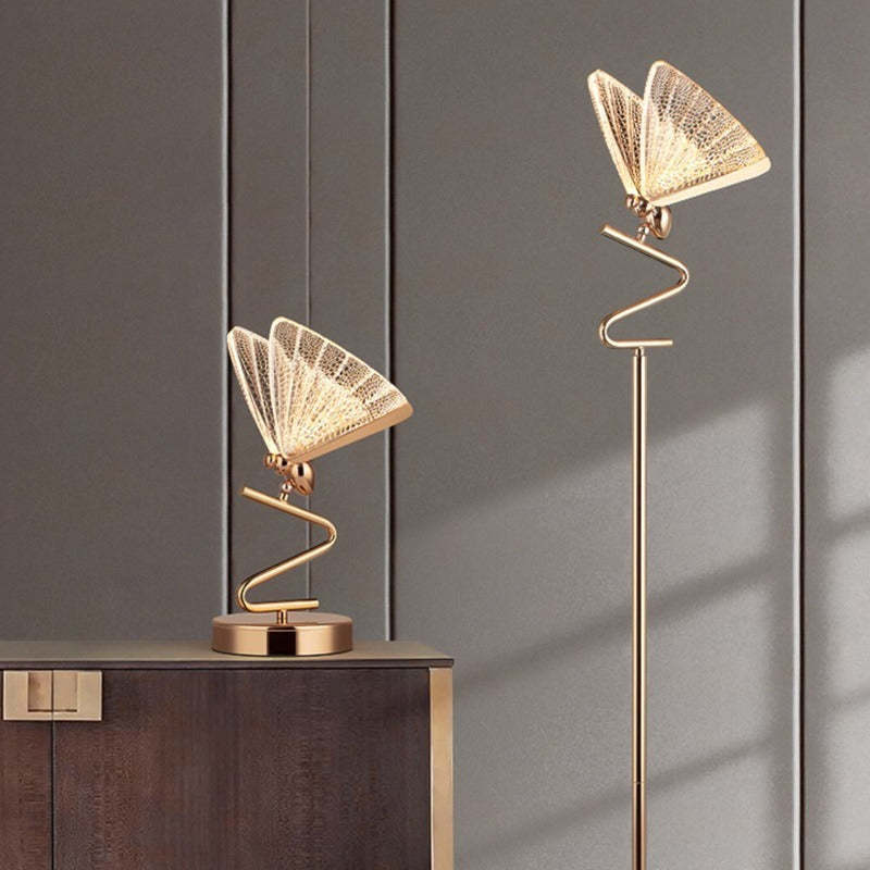 Gold Kady butterfly lamp set, modern living room and bedroom lighting