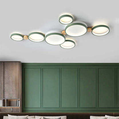 Sienna Round Flush Mount Ceiling Light in Modern Bedroom