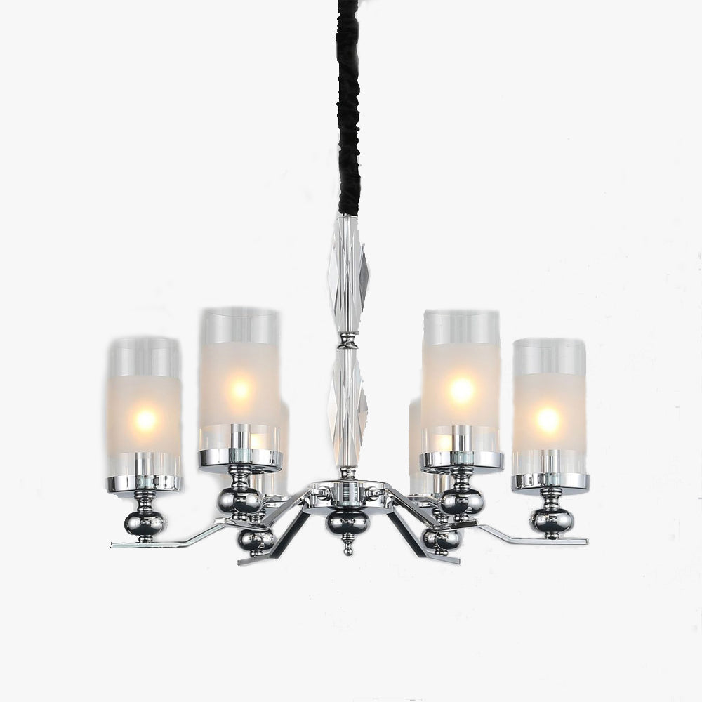 Alessio Retro Metal Glass Chandelier