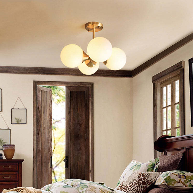 Bedroom with Valentina Vintage Globe Glass Pendant Light