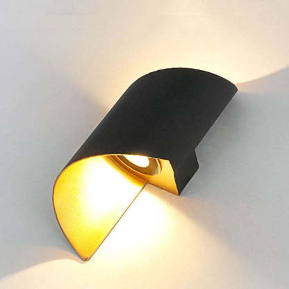 Orr black and gold metal wall lamp by Las Sola.