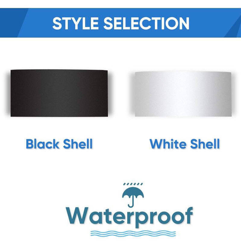 Orr wall lamp styles: Black & White. Waterproof.