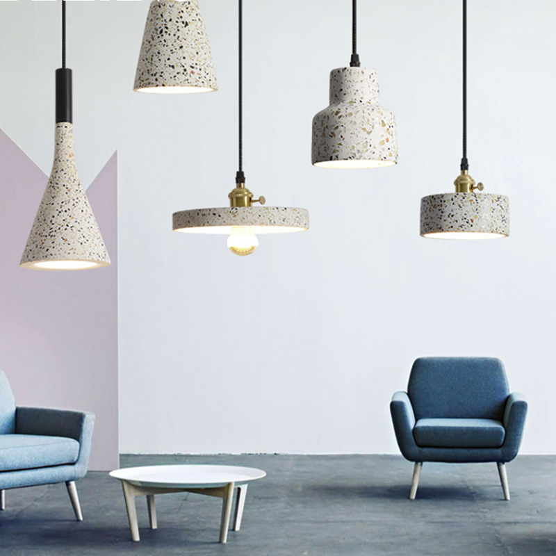 Modern pendant lights, stone shade, 5 styles, for living room
