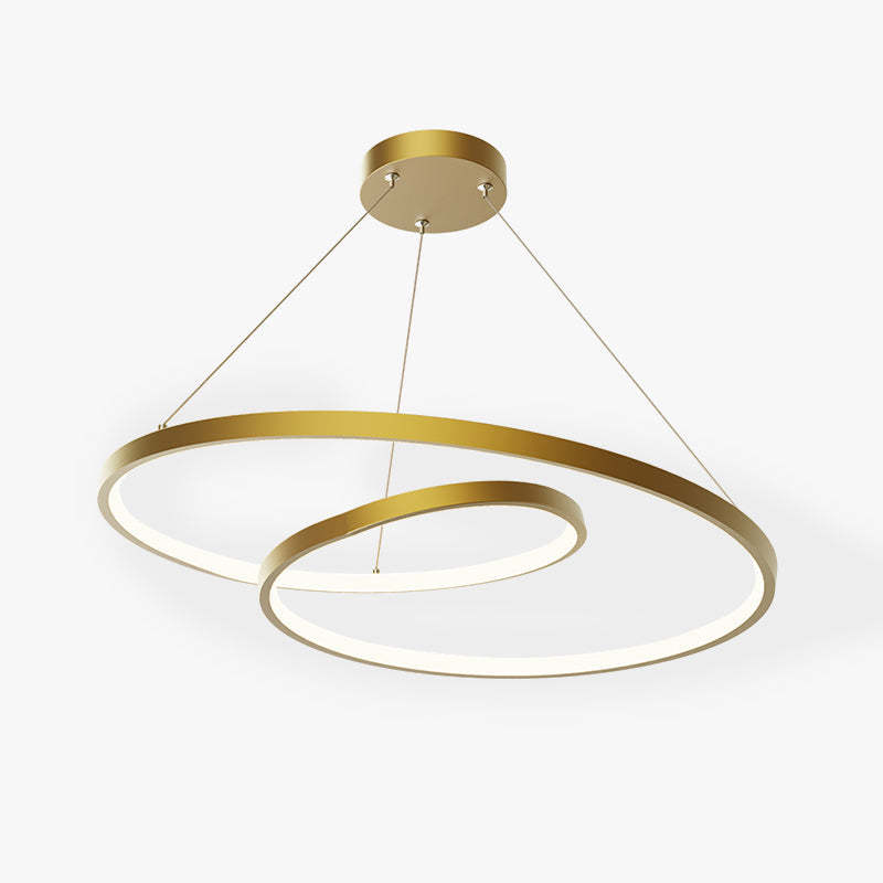 Arisha Pendant Light Curved Circle, Brass