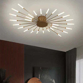 Lowry Fireworks Ceiling Light, gold finish