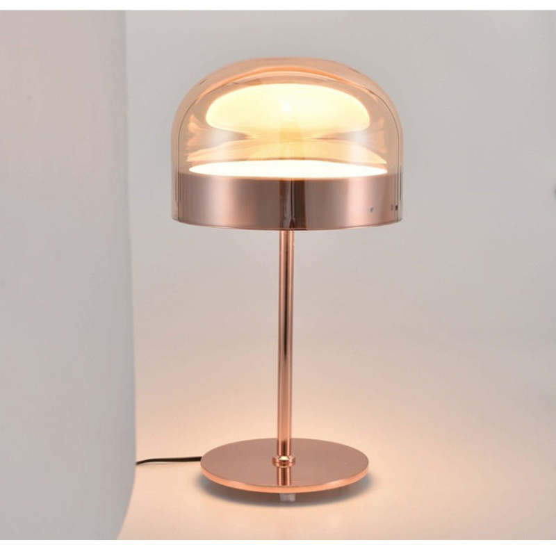 Rose gold mushroom table lamp. Hailie minimalist design.