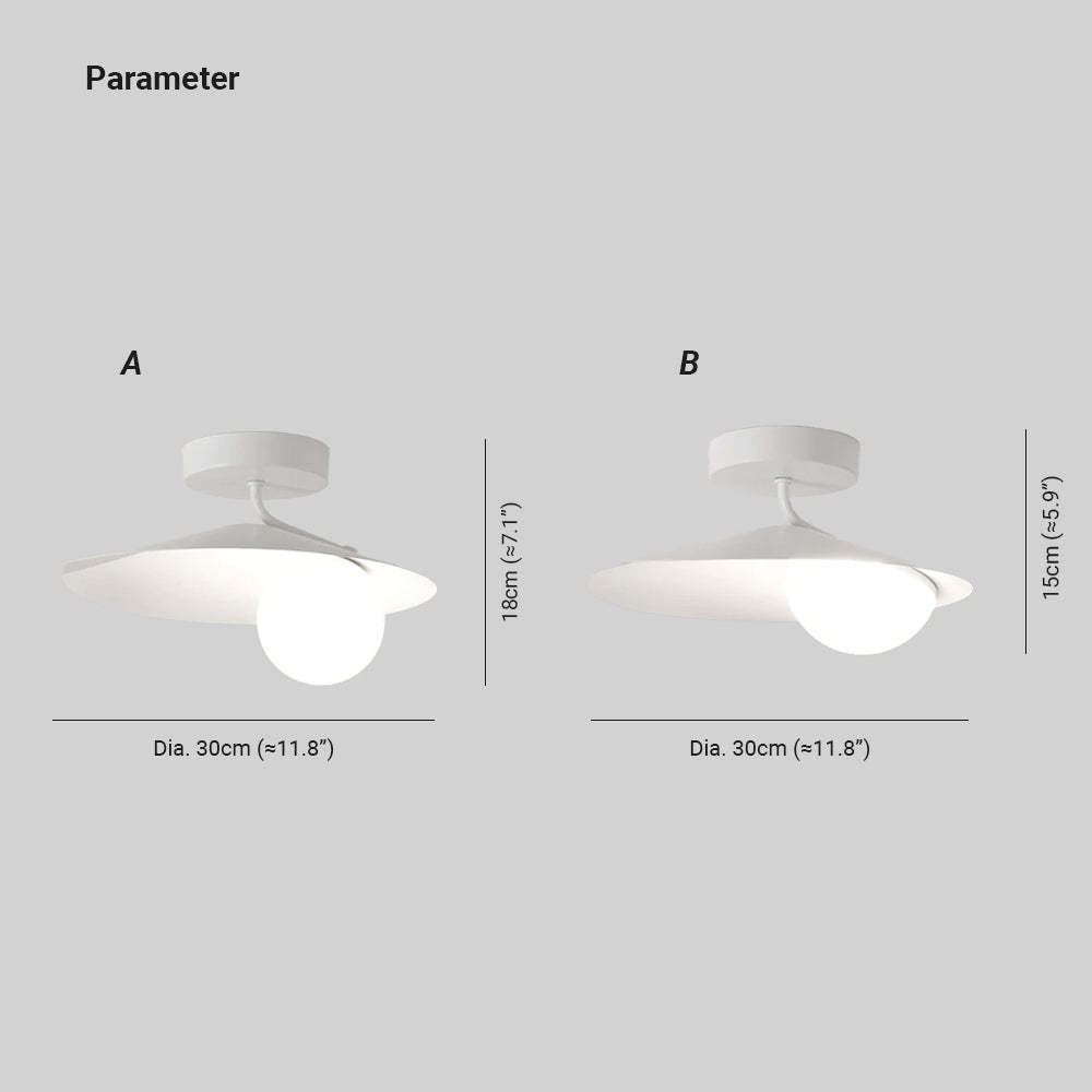 Cairns Nordic LED Ceiling Light dimensions, white finish