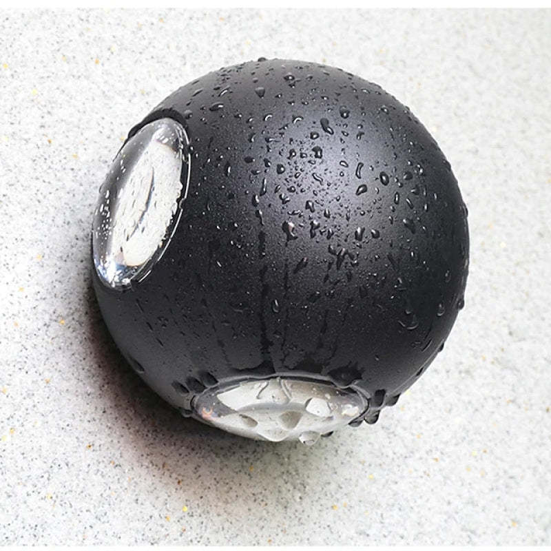 Modern black Orr outdoor wall lamp with water drops