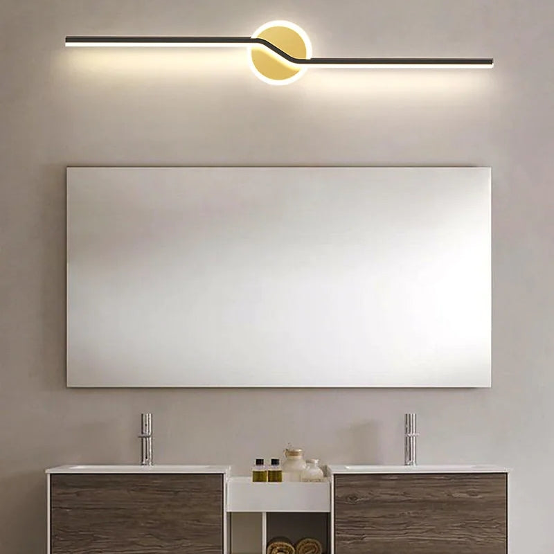 Modern Leigh Wall Lamp above mirror in bathroom