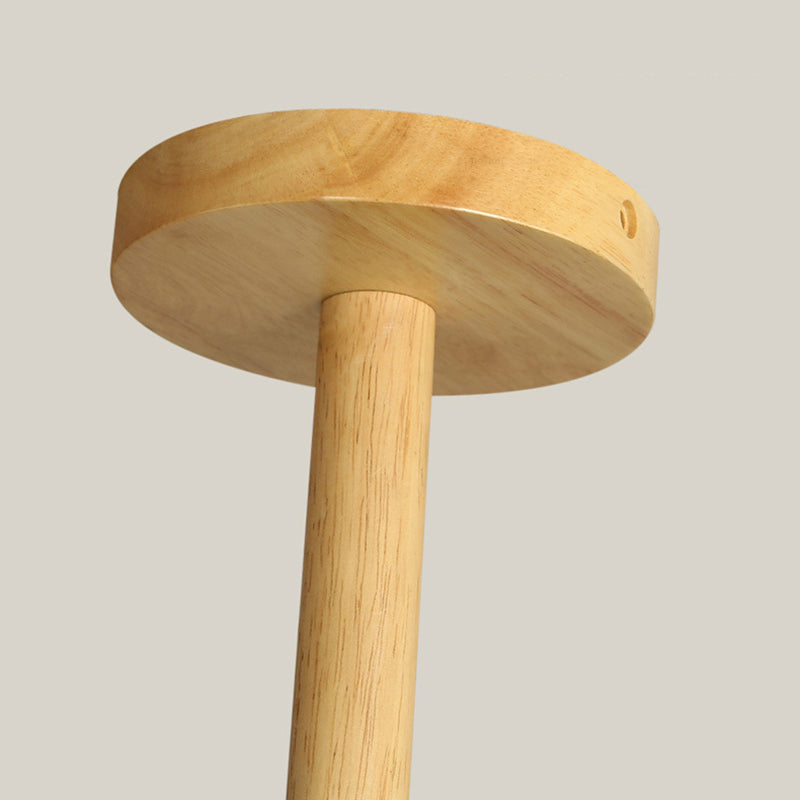Wood base of Ozawa pendant light from Las Sola Lighting Ozawa Minimalist Bubble Wood/Glass Pendant Light