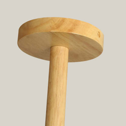 Wood base of Ozawa pendant light from Las Sola Lighting Ozawa Minimalist Bubble Wood/Glass Pendant Light
