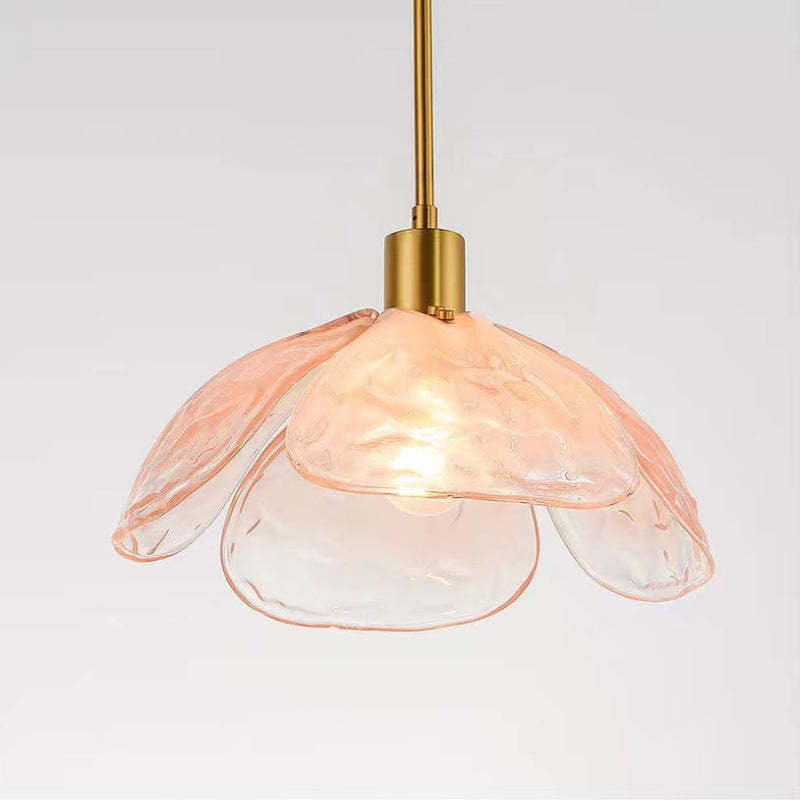 Hailie Pendant Light, pink flower shade, modern design