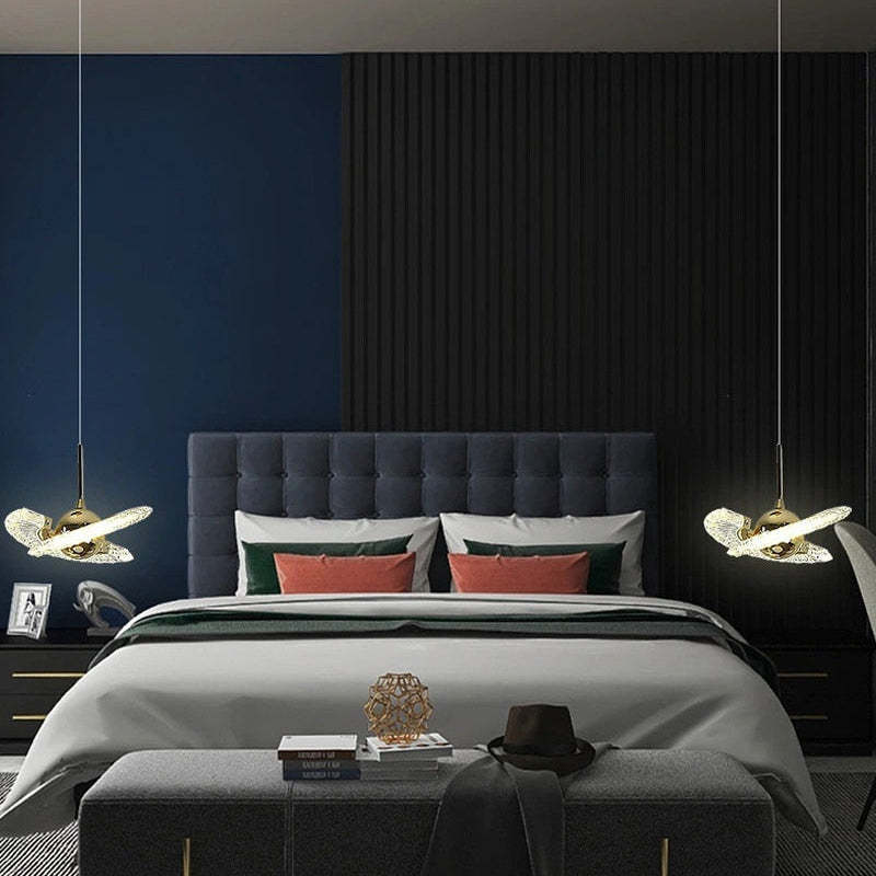 Luxury bedroom with Kristy Nordic pendant lights