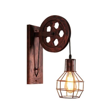 Alessio bronze wall lamp with pulley