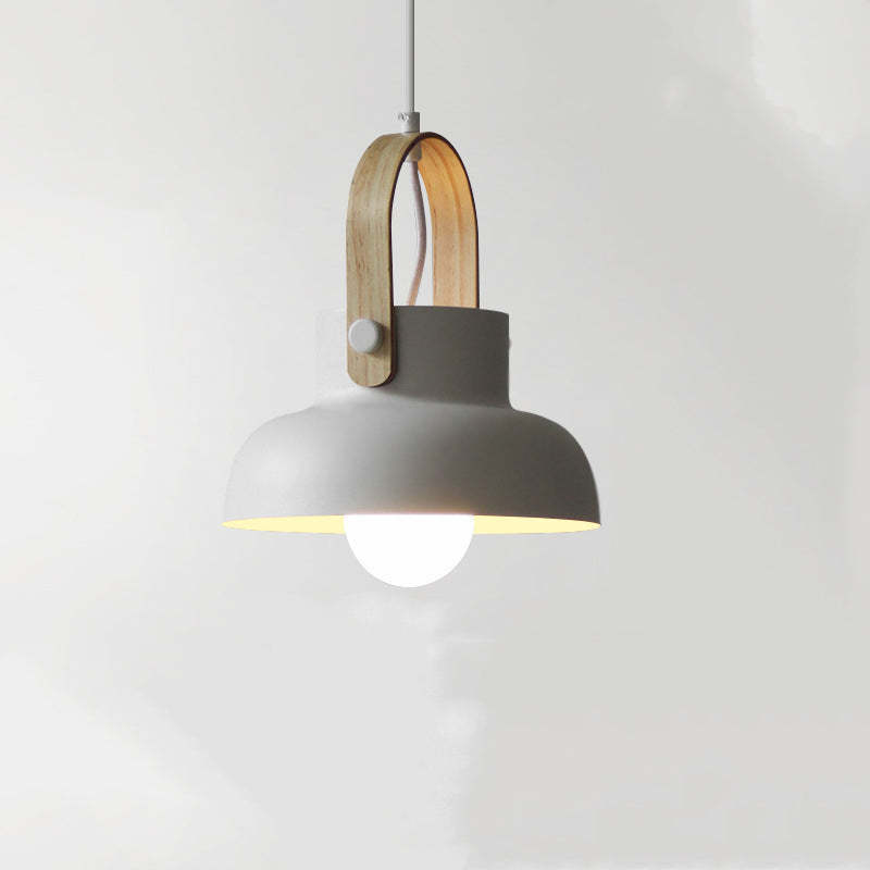 Morandi Pendant Light with Wood Accent, Bedroom Lighting