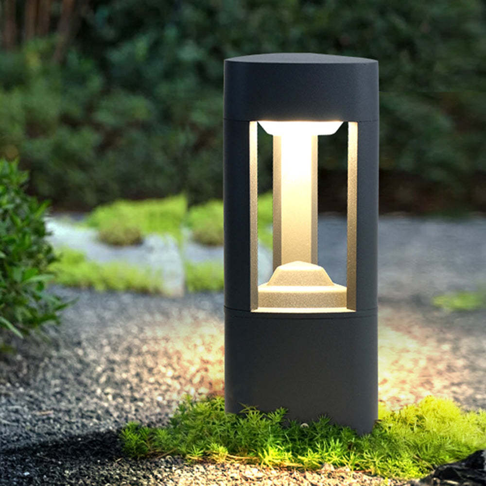 Pena Contemporary Metal Triangular Hollow Outdoor Path Light