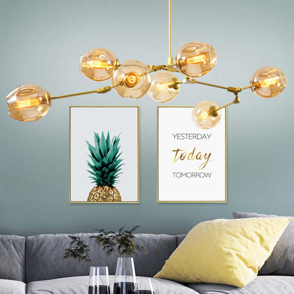 Nordic Modern Glass Pendant Light Clear Bubble Living Room | Las Sola
