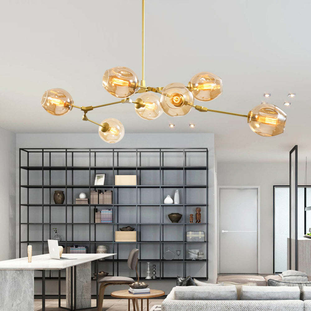 Nordic Modern Glass Pendant Light Clear Bubble Living Room | Las Sola