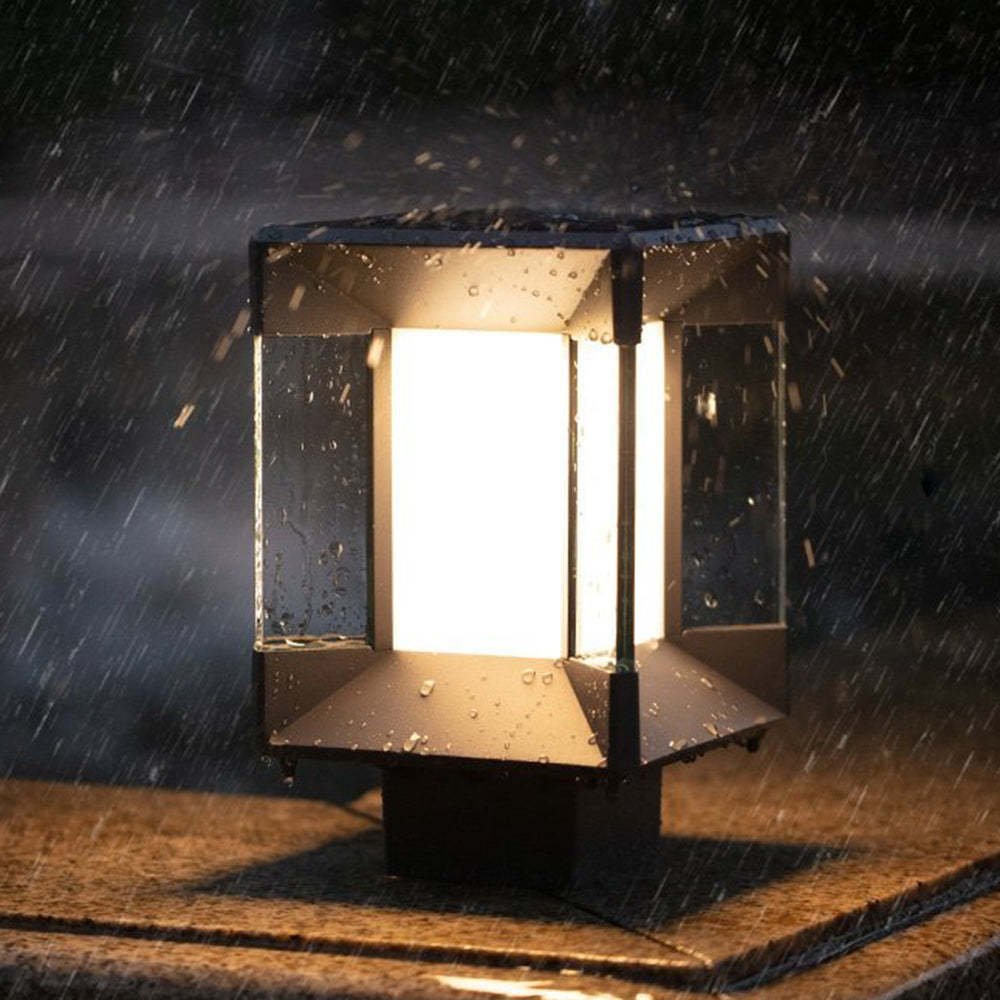 Riley Modern Outdoor Lamp in the Rain