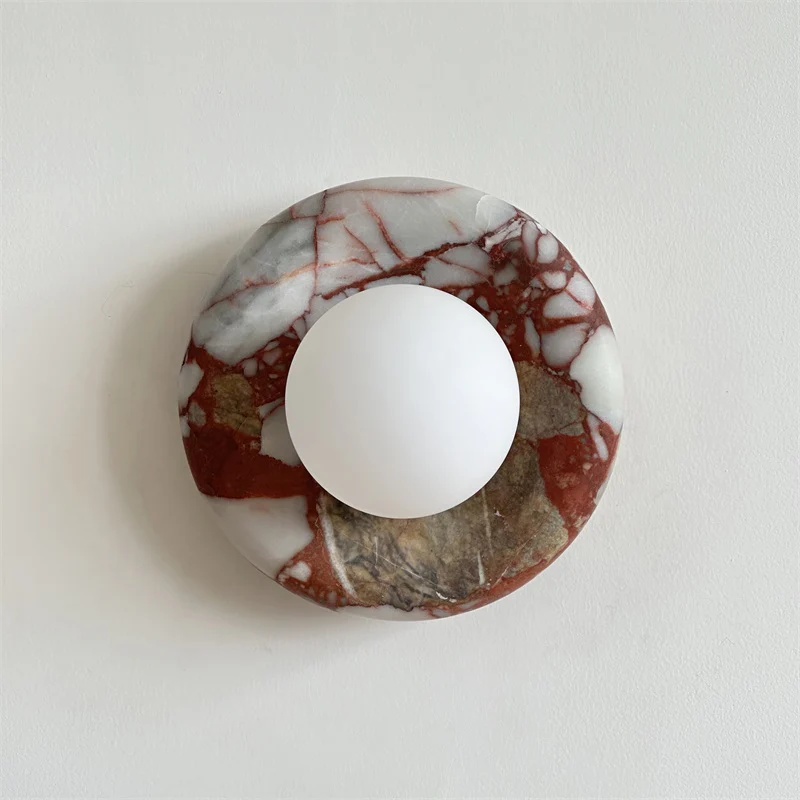 Elif Modern Round Marble Wall Light Shades Bedroom Living Room