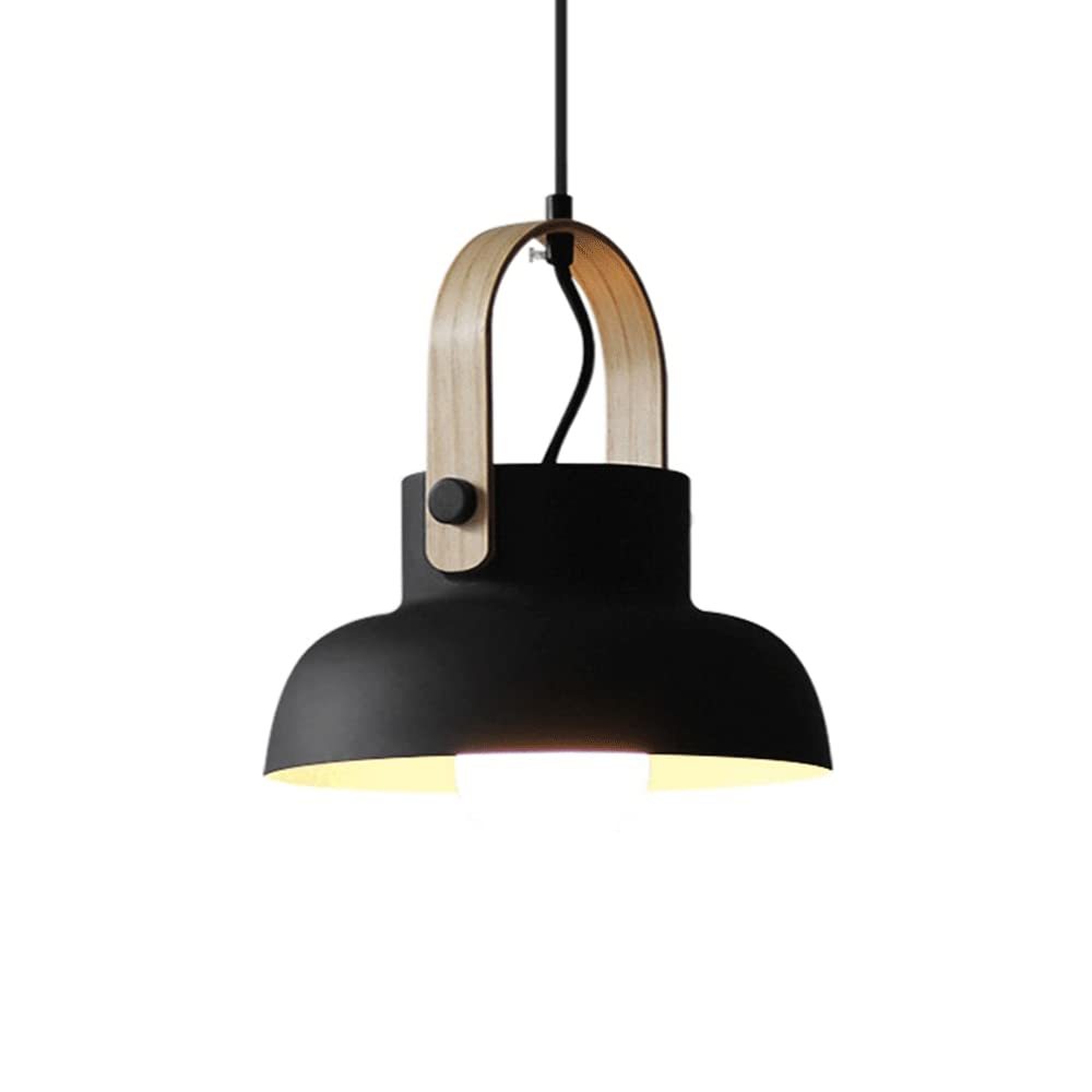 Black Morandi pendant light with wood accent