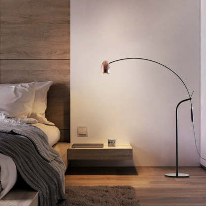 Cooley Arc Floor Lamp in modern bedroom