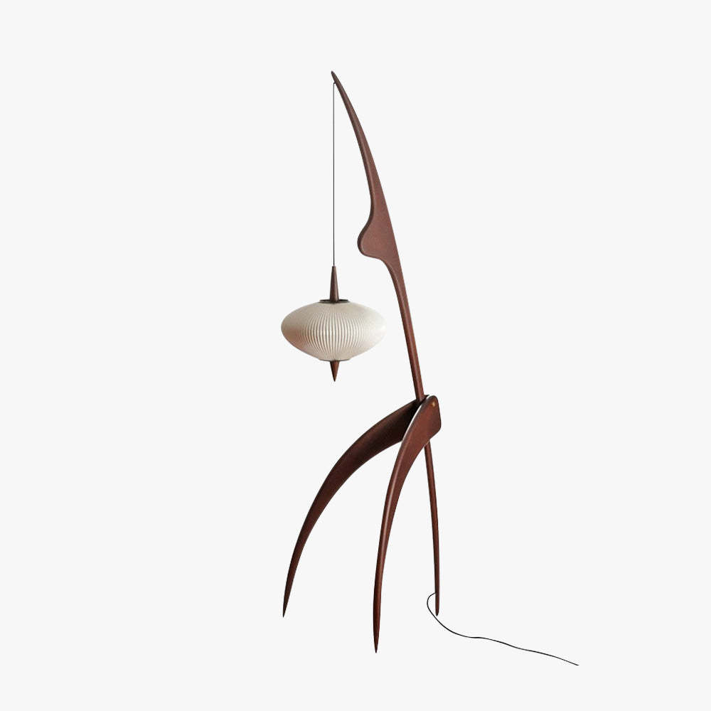 Renée Floor Lamp, Artificial Paper & Wood