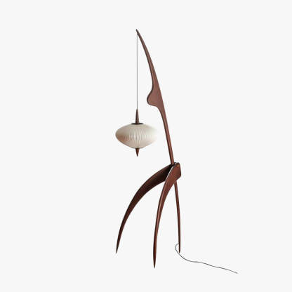 Renée Floor Lamp, Artificial Paper & Wood