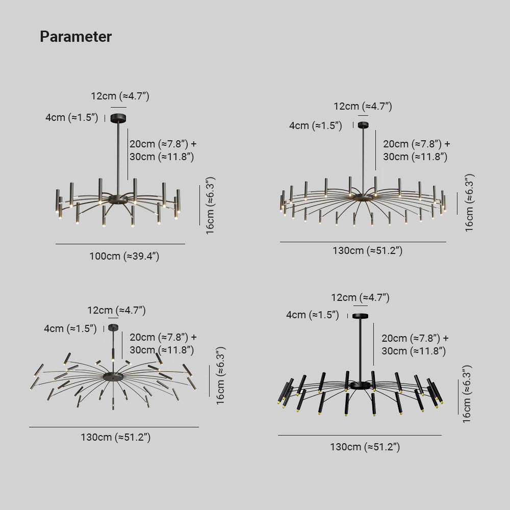 Evette Chandelier Dimensions - Product Specifications