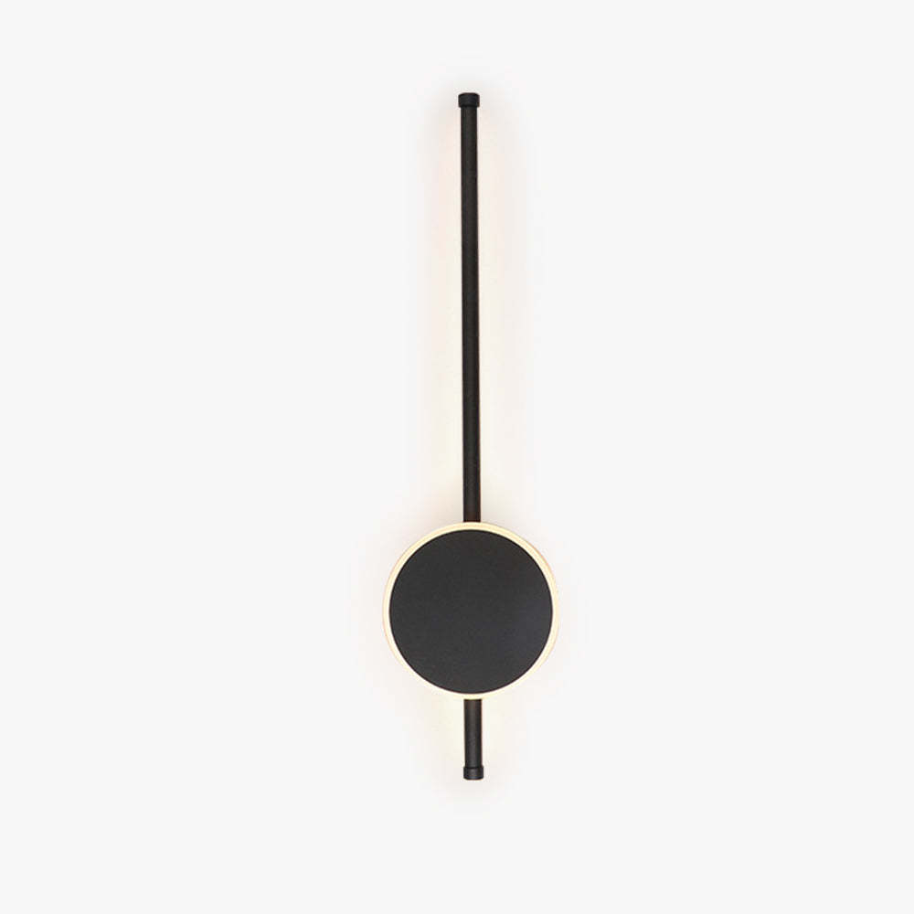 Modern black wall lamp with round shade