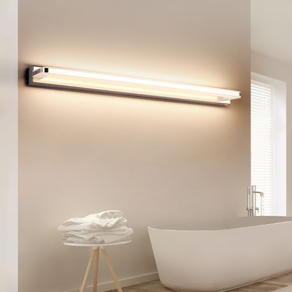 Nordic style metal wall lamp above mirror