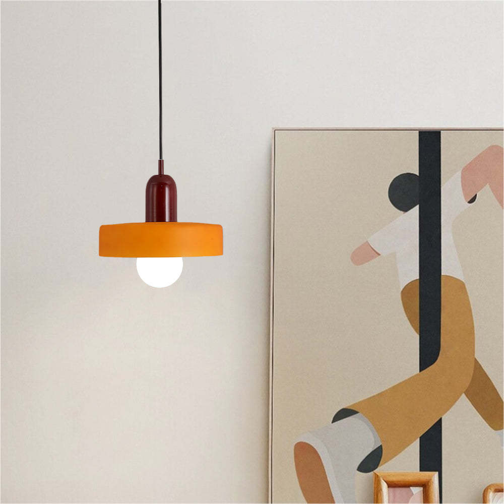 Morandi LED pendant light in orange room, Artistic Lighting Solutions