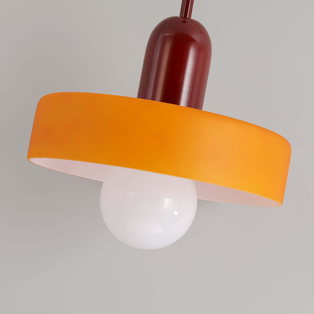 Orange Morandi pendant light. Glass lighting by Las Sola.