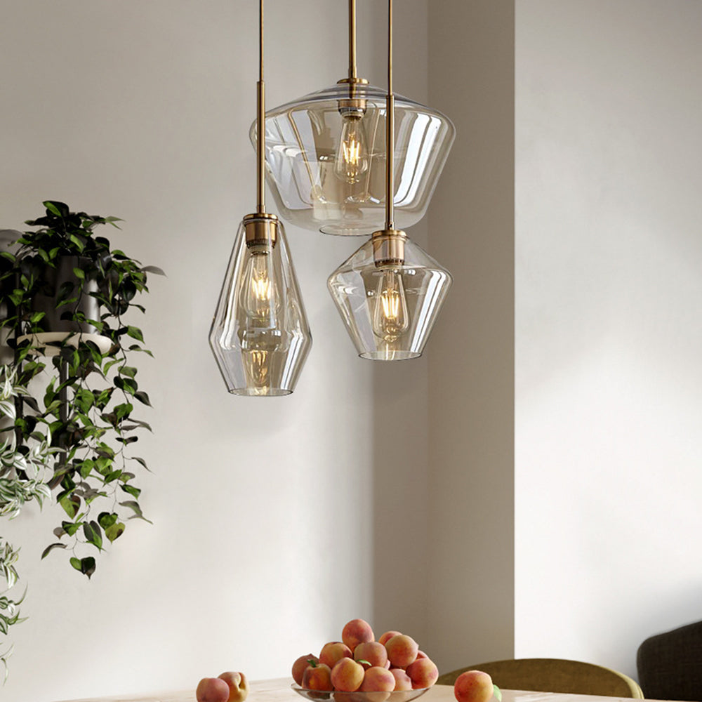 Hailie glass pendant lights for bedroom ambient lighting.