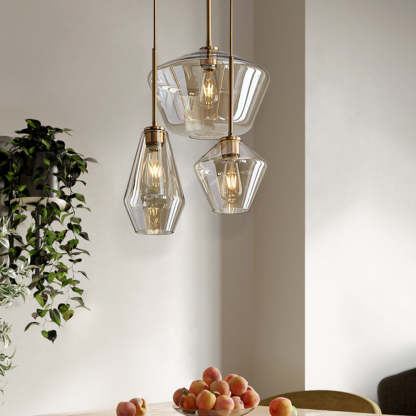 Hailie glass pendant lights for bedroom ambient lighting.