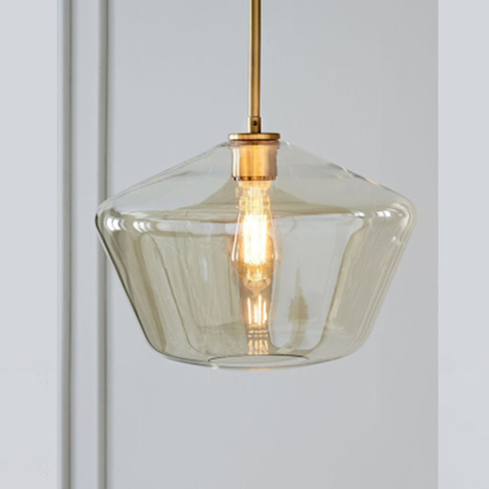 Clear glass Hailie pendant light for bedroom lighting.
