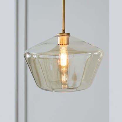 Clear glass Hailie pendant light for bedroom lighting.