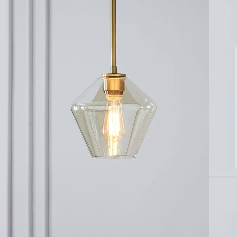 Hailie clear glass pendant light for bedroom.